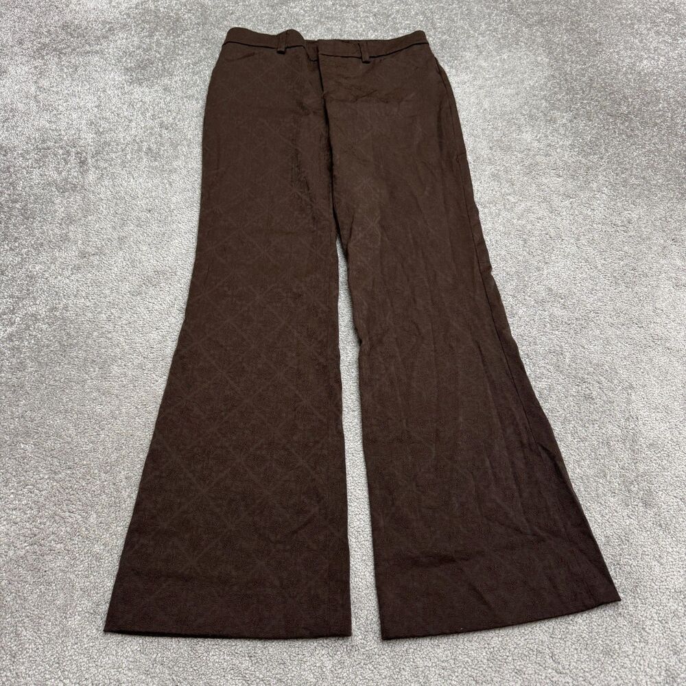 Womyn The Revival Jacquard Flared Pants Women 10 Brown Diamond High Rise Stretch